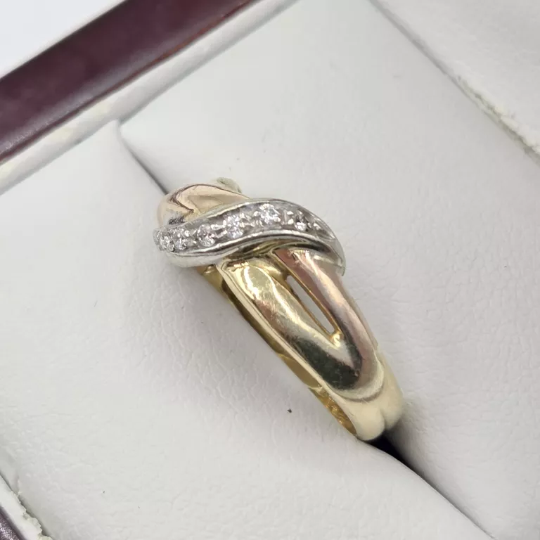 ZŁOTY PIERŚCIONEK Z CYRKONIAMI 750 4,34G R15