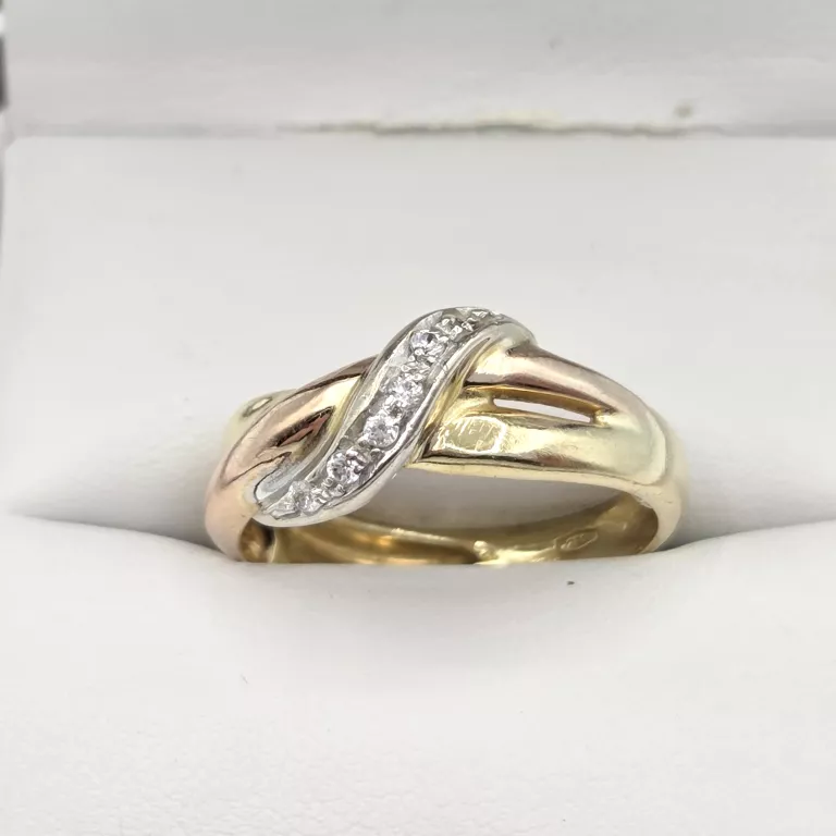 ZŁOTY PIERŚCIONEK Z CYRKONIAMI 750 4,34G R15