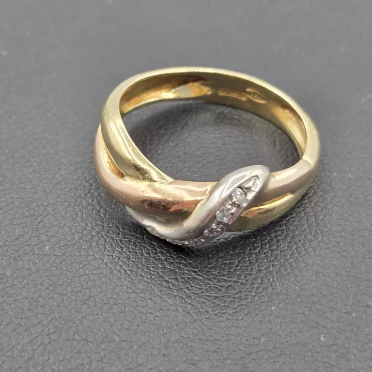 ZŁOTY PIERŚCIONEK Z CYRKONIAMI 750 4,34G R15