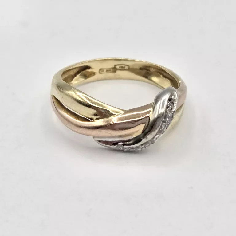 ZŁOTY PIERŚCIONEK Z CYRKONIAMI 750 4,34G R15