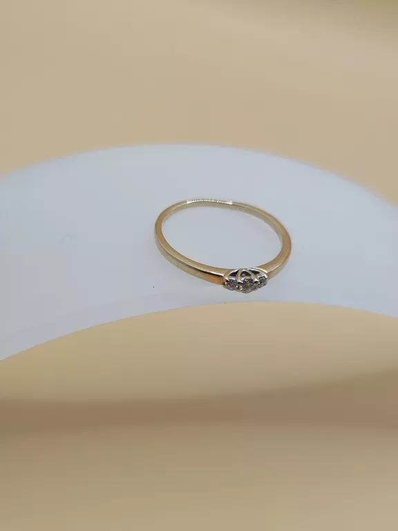 ZŁOTY PIERŚCIONEK Z BRYLANTEM - CERTYFIKAT 585 1.55G R16