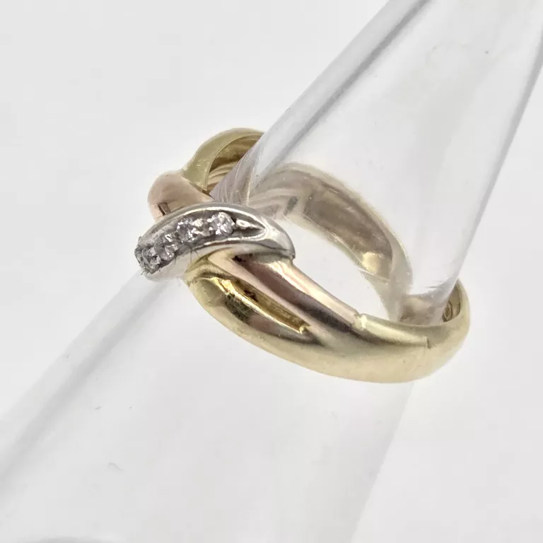 ZŁOTY PIERŚCIONEK Z CYRKONIAMI 750 4,34G R15