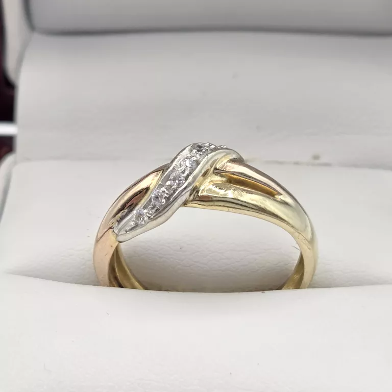 ZŁOTY PIERŚCIONEK Z CYRKONIAMI 750 4,34G R15