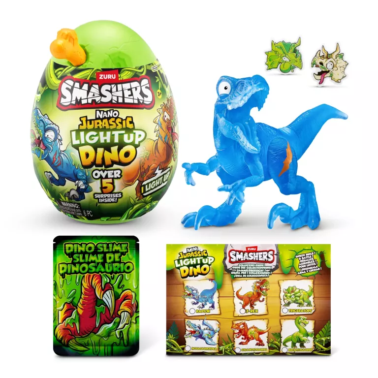 SMASHERS MINI JURASSIC LIGHTUP DINO OVER 5