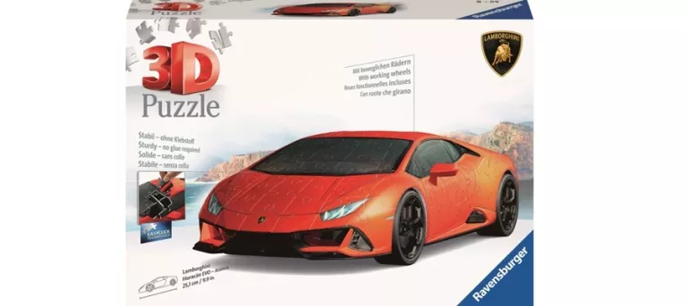 PUZZLE 3D LAMBORGHINI HURACÁN EVO POMARAŃCZOWE 156 SZTUK - RAVENSBURGER