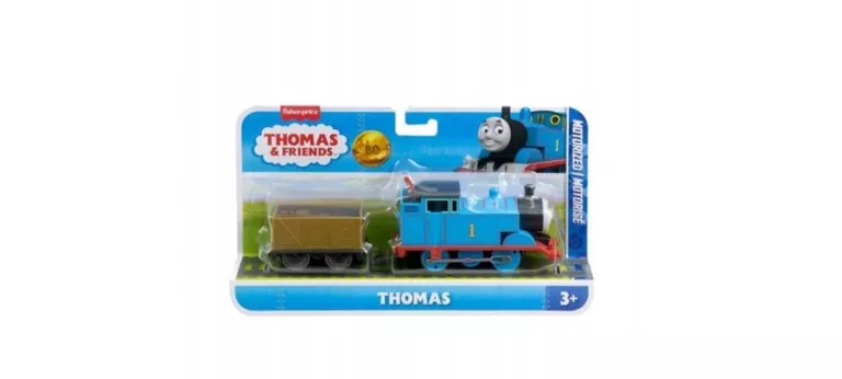 FISHER PRICE TOMEK I PRZYJACIELE LOKOMOTYWA Z NAPĘDEM TOMEK Z WAGONIKIEM