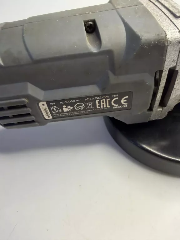 AKUMULATOROWA SZLIFIERKA KĄTOWA GRAPHITE 58G003 BODY