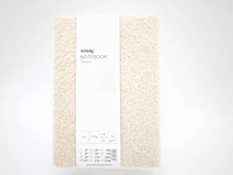 ZESZYT A5 Z PLUSZOWĄ OKŁADKĄ KREMOWA