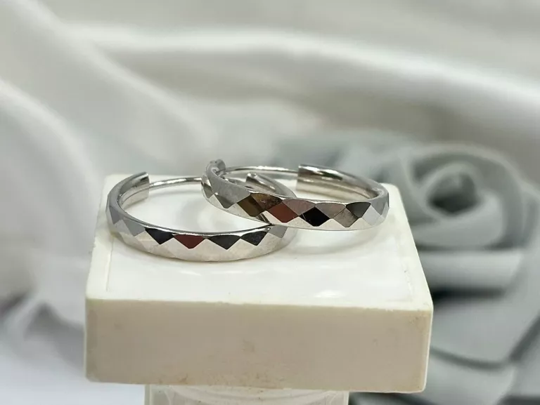 SREBRNE KOLCZYKI KÓŁECZKA RZEŹBIONE 925/1,9G