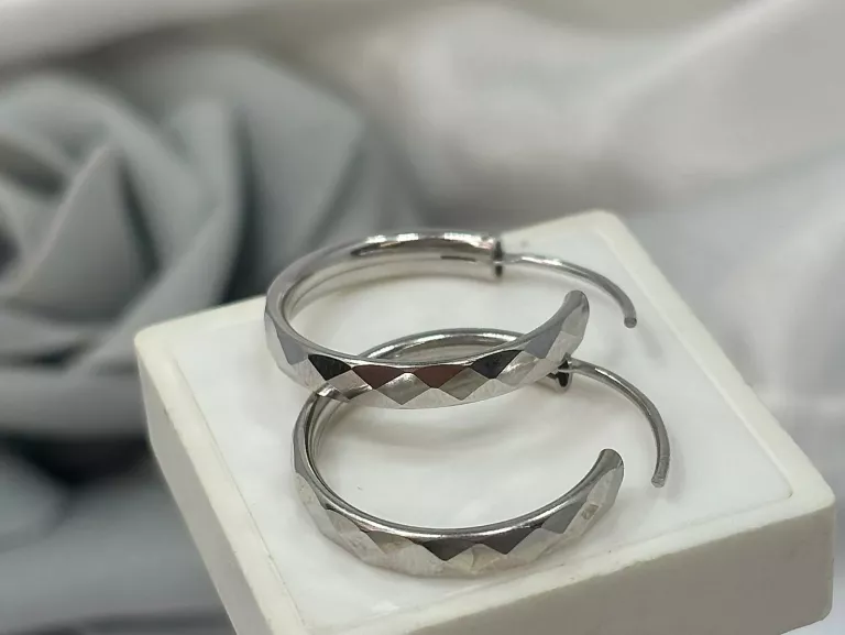 SREBRNE KOLCZYKI KÓŁECZKA RZEŹBIONE 925/1,9G