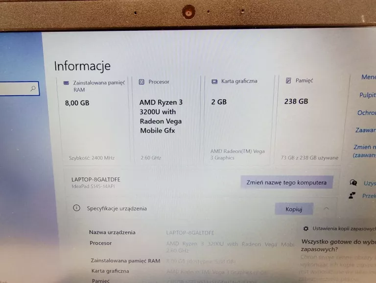 LAPTOP LENOVO IDEAPAD S145-14API