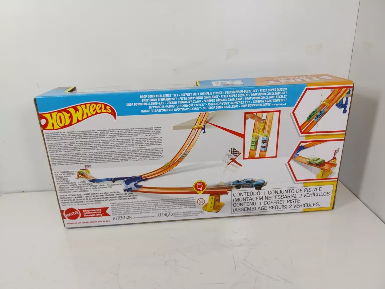 TOR SAMOCHODOWY MATTEL HOT WHEELS PODWÓJNY ZJAZD ZESTAW SAMOCHODZIKI 4+