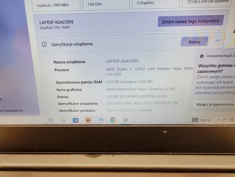 LAPTOP LENOVO IDEAPAD S145-14API