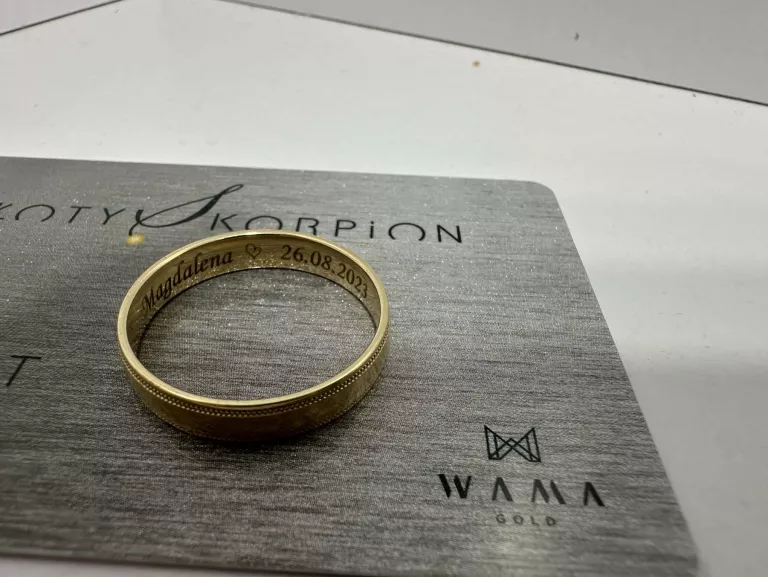 CUDOWNA ZŁOTA  OBRĄCZKA Z CERTYFIKATEM 4,37G/585