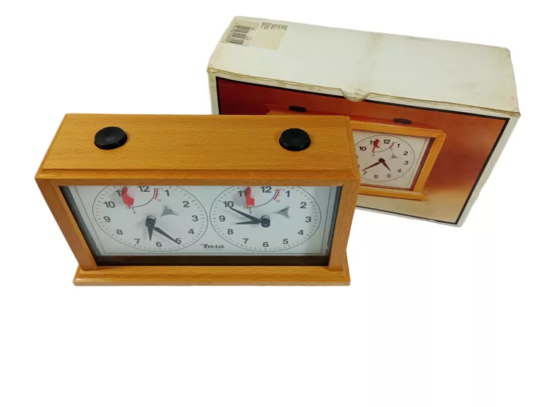 ZEGAR SZACHOWY PHILOS INSA 4682 KLASYCZNY MECHANICZNY, DREWNIANY BUKOWY