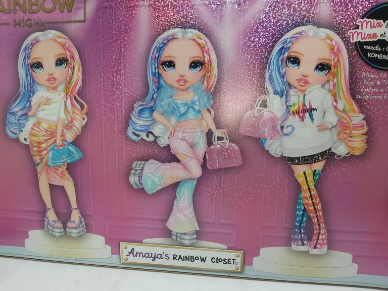 RAINBOW HIGH LALKA AMAYA - Z TĘCZOWĄ SZAFĄ I AKCESORIAMI KOMPLET