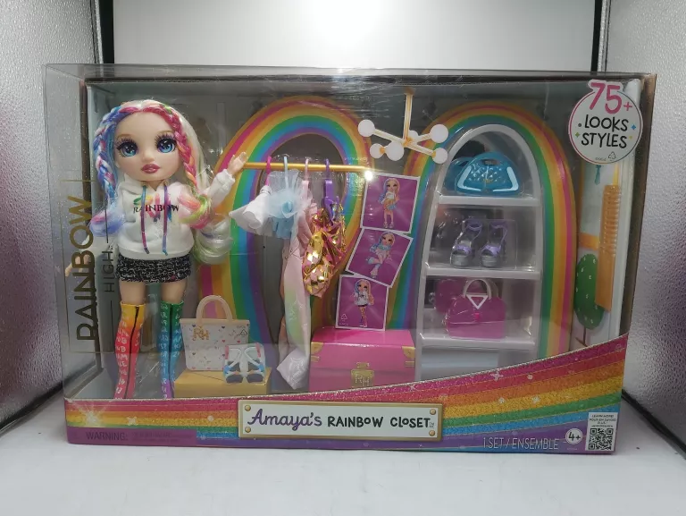 RAINBOW HIGH LALKA AMAYA - Z TĘCZOWĄ SZAFĄ I AKCESORIAMI KOMPLET