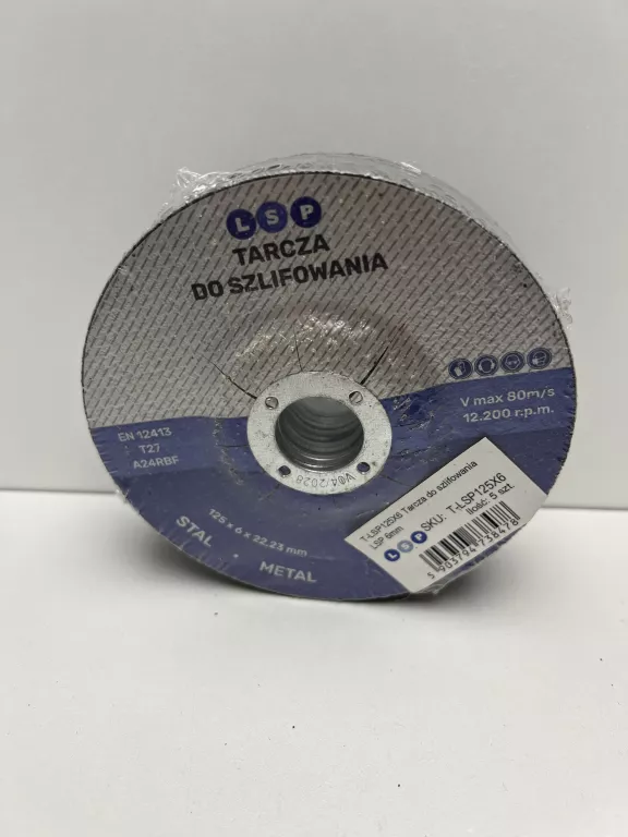 TARCZA TARCZE DO SZLIFOWANIA METALU 125X6 INOX STALI TOP SZLIF LSP 5 SZTUK