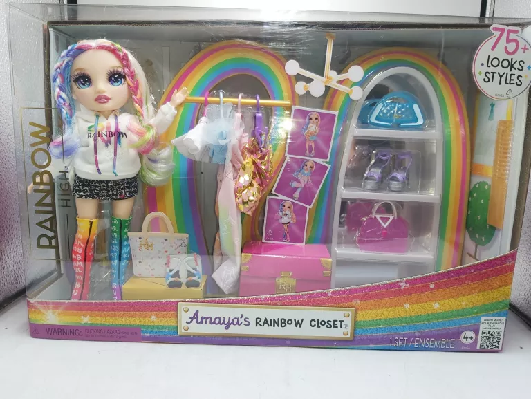 RAINBOW HIGH LALKA AMAYA - Z TĘCZOWĄ SZAFĄ I AKCESORIAMI KOMPLET