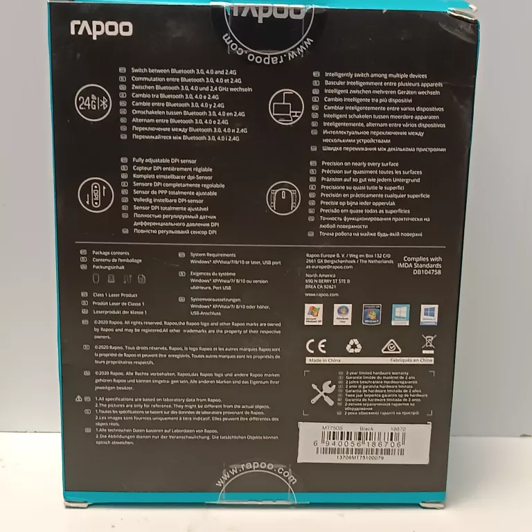 RAPOO MT750S BEZPRZEWODOWA MYSZ MYSZ 3200 DPI