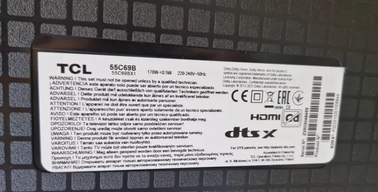 TELEWIZOR TCL 55C69B 55" QLED 4K GOOGLE TV