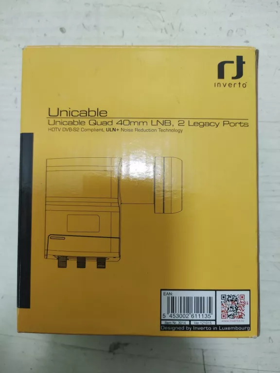 INVERTO LNB UNICABLE QUAD SCR + TWIN (2 LEGACY) LNBU-INV-UT2/1