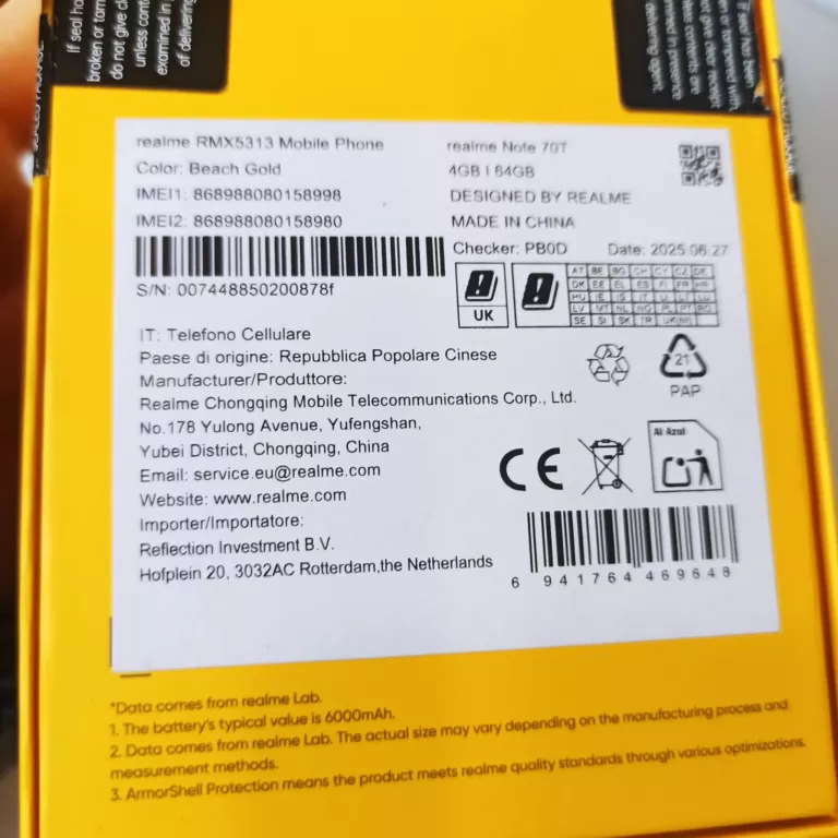 TELEFON REALME NOTE 70T/ 64 GB / PLUS