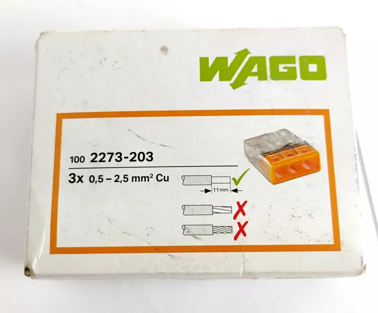 ZŁĄCZKI WAGO 2273-203 100SZT JAK NOWE