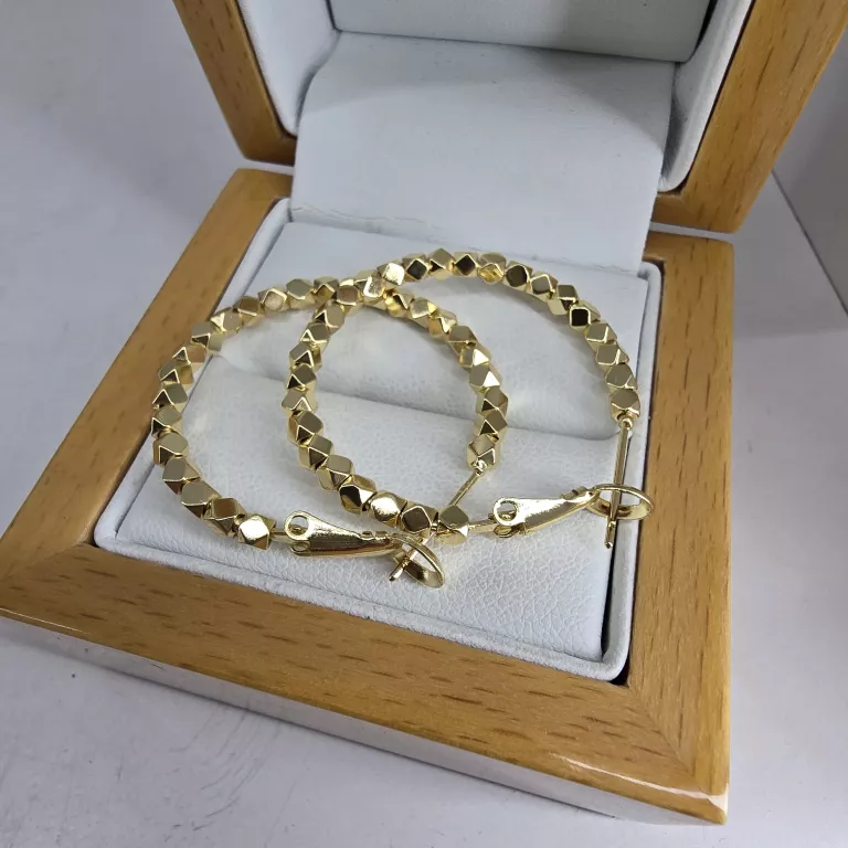 KOLCZYKI ZE STALI KOŁA ZŁOTE