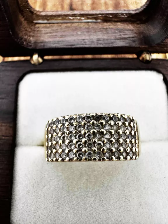 ZŁOTY  PIERŚCIONEK Z CYRKONIAMI 4,20G - 585 - R.23