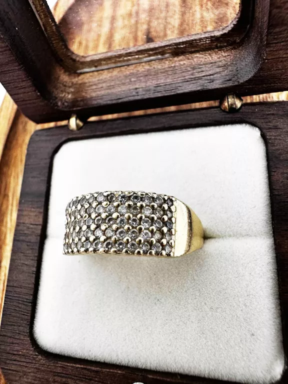 ZŁOTY  PIERŚCIONEK Z CYRKONIAMI 4,20G - 585 - R.23