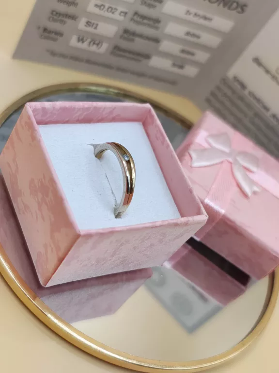 ZŁOTY PIERŚCIONEK Z BRYLANTEM - CERTYFIKAT 750 2,09G R13