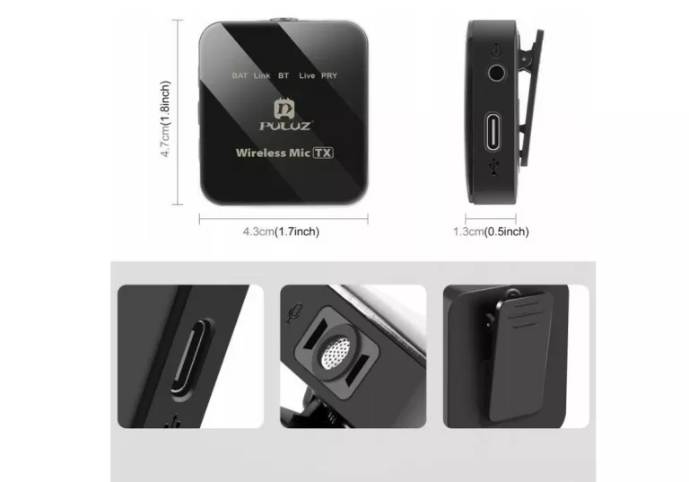 2X MIKROFON KRAWATOWY BEZPRZEWODOWY DO TELEFONU USB-C IPHONE 16 15 PULUZ