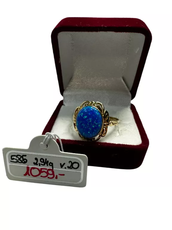 ZŁOTY PIERŚCIONEK Z KAMIENIEM PR. 585 WAGA: 2,94G ROZMIAR: 20