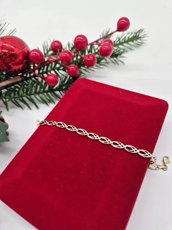 ZŁOTA BRANSOLETKA BIAŁE I ŻÓŁTE ZŁOTO PRÓBA 333 WAGA 2,60G DŁUGOŚĆ 19,5CM