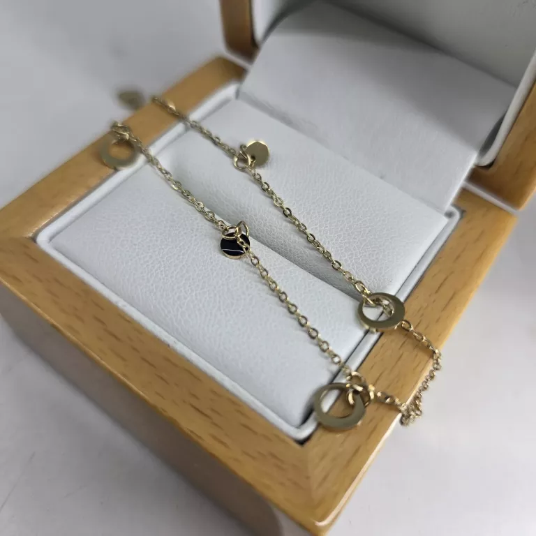 BRANSOLETKA NA KOSTKĘ ZE STALI ZŁOTA