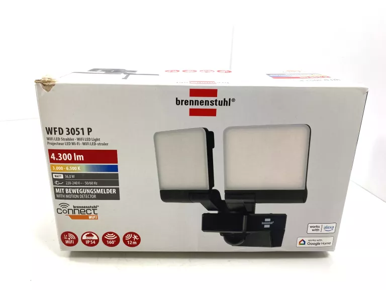 REFLEKTOR ŚCIENNY PODWÓJNY DUO WIFI ALEXA GOOGLE REGULACJA ŚWIATŁA IP54 36