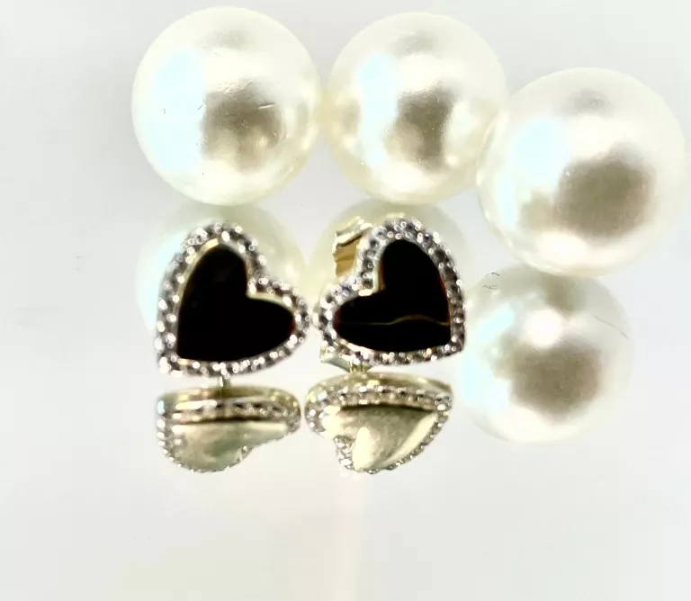 ŚLICZNE ZŁOTE KOLCZYKI SZTYFTY SERCA  CYRKONIA PR585 1,66GR A