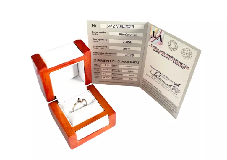 PIERŚCIONEK BIAŁE ZŁOTO Z BRYLANTEM (585) 2.05G