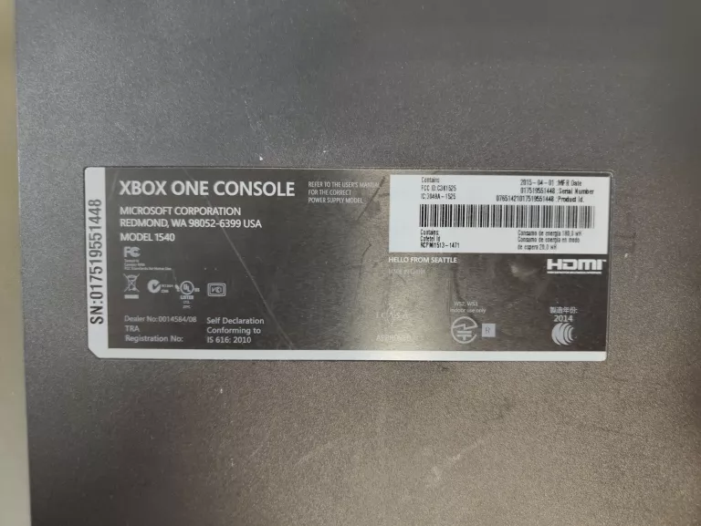 KONSOLA XBOX ONE 500GB BEZ PADA!