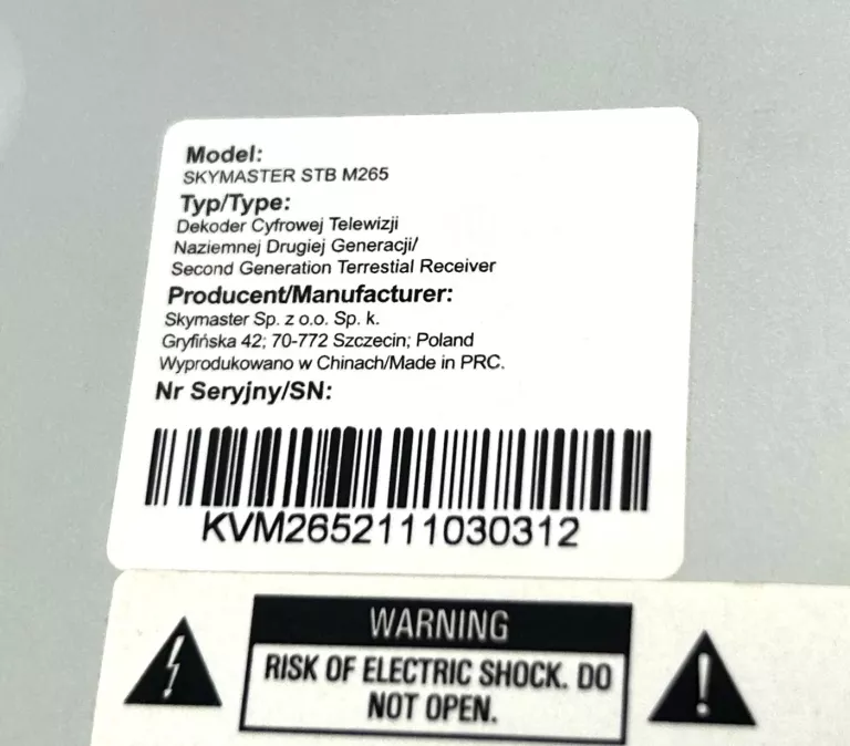 DEKODER SKYMASTER STB M264