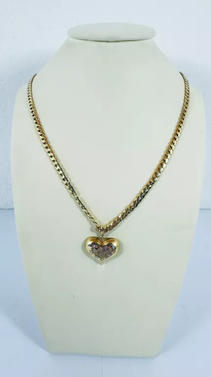 WYRÓB JUBILERSKI UŻYWANY ZŁOTY ŁAŃCUSZEK I ZAWIESZKA SERCE 585 11,79G