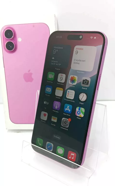 TELEFON IPHONE 16 PLUS RÓŻOWY 128GB KON BATERII 100%