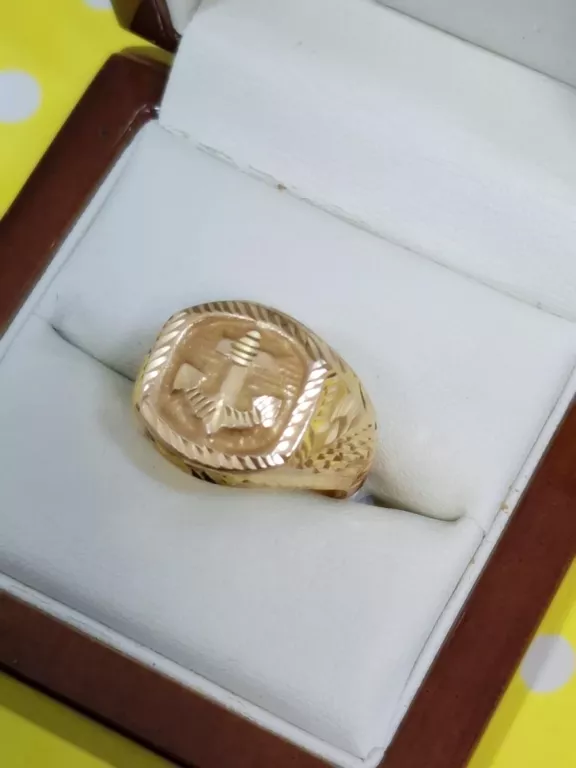WYJĄTKOWY ZŁOTY SYGNET PIERŚCIEŃ P750 R17