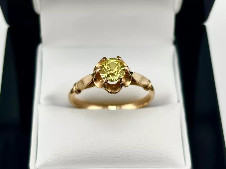 ZŁOTY PIERŚCIONEK Z ŻÓŁTYM OCZKIEM 3,62 G PR.585 14K R.23