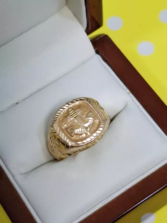WYJĄTKOWY ZŁOTY SYGNET PIERŚCIEŃ P750 R17