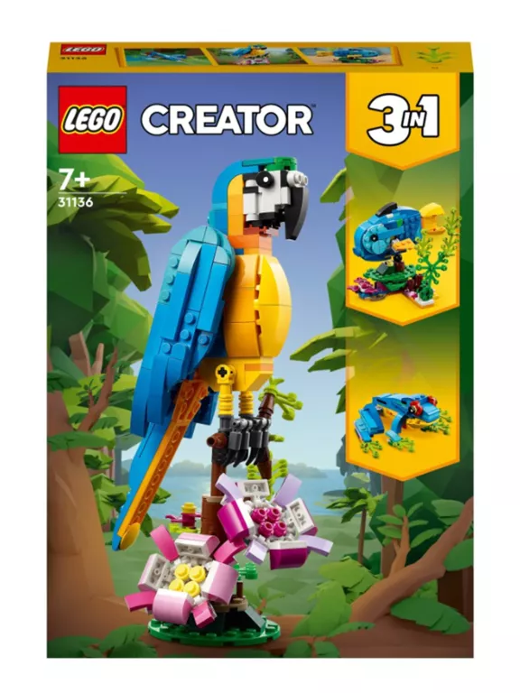 LEGO CREATOR 3 W 1 31136 EGZOTYCZNA PAPUGA -USZKODZONE PUDEŁKO-