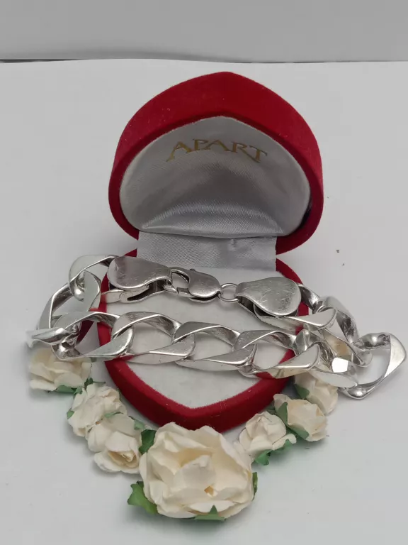 ŚLICZNA SREBRNA BRANSOLETKA PANCERKA 57,2 G 925