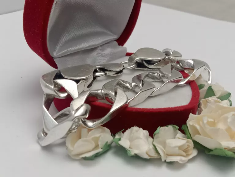 ŚLICZNA SREBRNA BRANSOLETKA PANCERKA 57,2 G 925