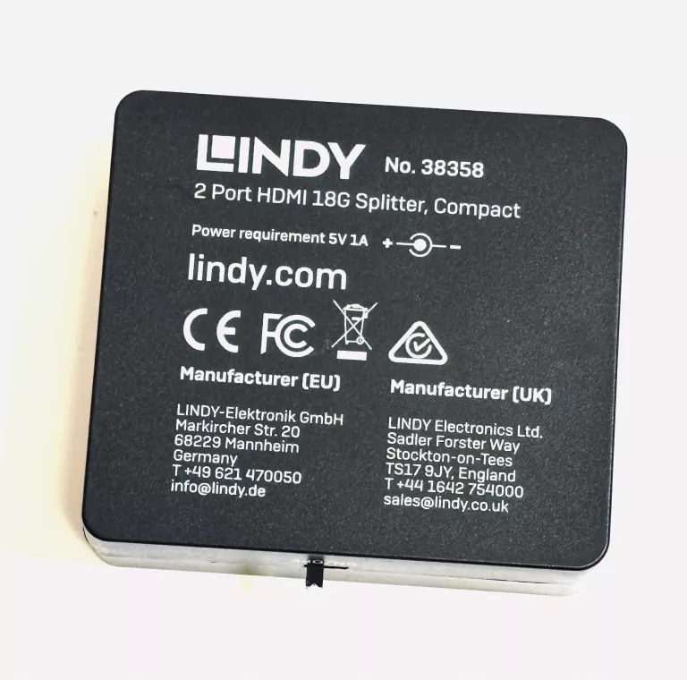 ROZDZIELACZ / SPLITTER HDMI 4K UHD (1XIN - 2XOUT) - LINDY 38157